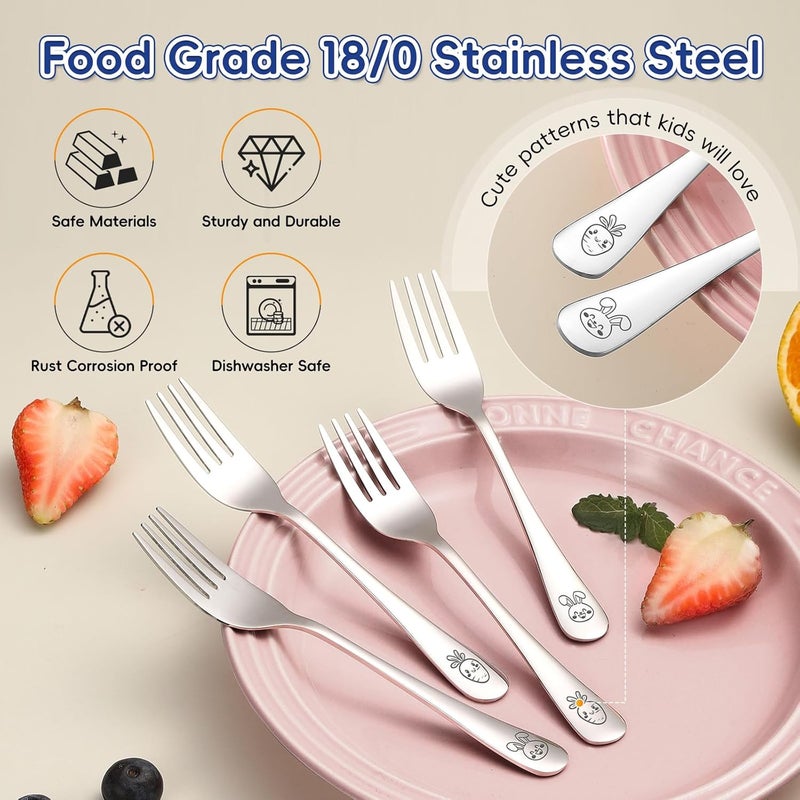 ITITT 12 Pieces Stainless Steel Toddler Forks Set Kids Forks - Food Grade Kids Silverware Set Children Safe Small Forks Mirror Polished Sturdy and Durable Dishwasher Safe - Image 4